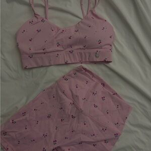 Floral Pink Women's Bra Set